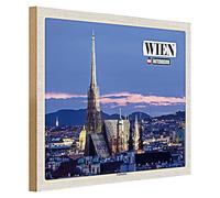Panneau en bois | Vienna | Style rétro | Décoration | 40 cm x 30 cm