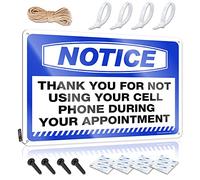 Panneau en étain avec inscription « Thank You For Not Using Your Cell Phone during Appointment » - 30 x 40 cm
