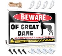 Panneau en étain « Beware of Great Dane » pour chambre à coucher - Accessoires de bar - 30 x 40 cm