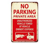 Panneau en étain « Interdiction de stationner », plaque de signalisation concernant une zone privée, panneaux en métal vintage rouge pour cafés, bars, pubs, magasins, décoration murale, panneaux rétro