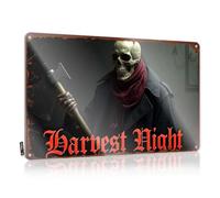 Panneau en étain pour bar Harvest Night : The Grim Reaper's Warning Tin Sign Funny Sarcastic Sign (20 x 30 cm)