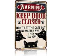 Panneau en étain vintage avec inscription « Keep Door Closed » pour maison, appartement, décoration murale - 20,3 x 30,5 cm (3001)