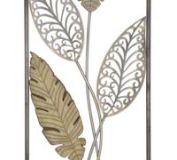 PANNEAU EN FER ET FEUILLES DE BOIS -A-