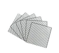 Panneau en fibre de carbone 3K coloré 195 x 240 mm, feuille, tissage sergé argenté, brillant, mat Pour ModèLe D'Avion, Voiture, Bricolage(1.5mm glossy)
