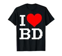 Panneau en forme de cœur avec inscription « I Love BD » pour homme et femme T-Shirt