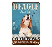Panneau en métal à suspendre avec chien Beagle Jazz Bar Décoration murale 20,3 x 30,5 cm