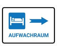 Panneau En Métal Aufwachraum Pfeil Nach Rechts Salle De Réveil Flèche Droite Allemand Panneaux Cadeau D'Anniversaire Panneau Métallique Pour Décoration Murale Toilettes Club M
