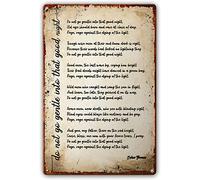 Panneau en métal avec citations de Dylan Thomas « Do Not Go Gentle Into That Good Night » - Décoration murale moderne pour chambre et bureau - 15,2 x 20,3 cm