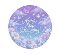 Panneau en métal avec citations de guérison « Never Stop Dreaming »