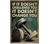 Panneau en métal avec inscription « Fitness If It Doesn't Challenge You It Doesn't Change You » - 20,3 x 30,5 cm