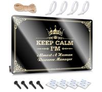 Panneau en métal avec inscription « Keep Calm I'm Almost A Human Resource Manager » - Décoration murale rustique (30 x 40 cm)