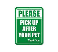 Panneau en métal avec inscription « Please Pick Up After Your Pet » - 20,3 x 30,5 cm