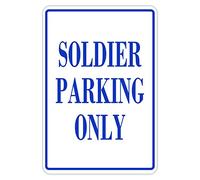 Panneau en métal avec inscription « Soldier Parking Only Warning » - 20,3 x 30,5 cm - Décoration murale - Pour intérieur et extérieur