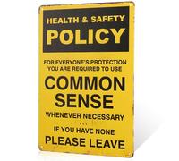 Panneau en métal avec politique de santé et de sécurité pour la maison, le bureau, la salle de bain, la cuisine, la chambre, le salon, la salle à manger, la crèche, la fête prénatale, un mariage, un