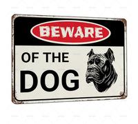 Panneau en métal « Beware of Dog » « Cane Corso » - Panneau d'avertissement « Beware of The Dog » - Pour clôture, extérieur, ferme, jardin, porte, maison, cour, décoration 20,3 x 30,5 cm