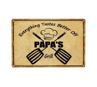 Panneau En Métal C'Est Meilleur Chez Papa'S Grill Plaques En Fer Mural Cadeau D'Anniversaire Signes En Métal Pour Salle Bain Décoration Murale Homme Caves M
