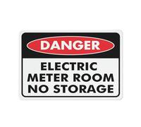 Panneau en métal « Danger Electric Meter Room No Storage » - 30,5 x 20,3 cm - En aluminium antirouille - Multicolore