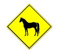 Panneau en métal de 38,1 cm de traversement de cheval - Panneau d'avertissement fantaisie en métal résistant à la décoloration - Pour portail de pub, bar
