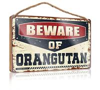 Panneau en métal en forme de bar avec inscription « Beware of Orang-outan » - Décoration d'intérieur occidentale pour hommes (taille : 23 x 35 cm)