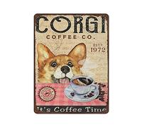 Panneau en métal épais et durable - Poster de chien Corgi - 20,3 x 30,5 cm