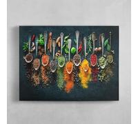 Panneau en métal épices et herbes aromatiques - Affiche d'herbes aromatiques - Art mural - Épices - Décoration murale de cuisine - 15,2 x 20,3 cm