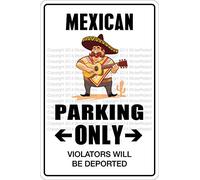 Panneau en métal fantaisie Mexican Parking Only 20,3 x 30,5 cm