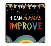 Panneau en métal « First Day of School Signs I Can Always Improve » « Welcome Back to School » - Décoration de salle de classe - Livre coloré - Tableau d'art rétro pour enfants - Cadeaux pour