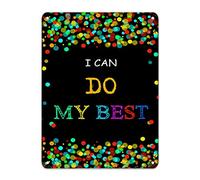Panneau en métal « First Day of School Signs I Can My Best Signs Welcome Back to School » - Décoration de salle de classe - Ballon arc-en-ciel - Motif crayon - Cadeau pour enfants - 40,6 x 30,5 cm