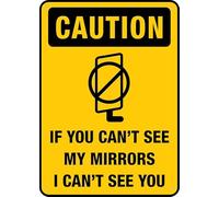 Panneau en métal « If You Can T See My Mirrors I Can T See You » - 30,5 x 20,3 cm - Pour entreprise, lieu de travail, bureau, maison, livraison routière et jardin