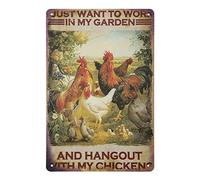 Panneau En Métal Je Veux Juste Travailler Dans Mon Jardin Et Passer Du Temps Avec Ma Ferme De Poulets Signes En Métal Style Drôle Panneaux Pour Homme Caves Toilettes Club M