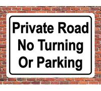 Panneau en métal « Keep Out Clear Off Property Notice » avec inscription « No Turning Or Parking » - 20,3 x 30,5 cm