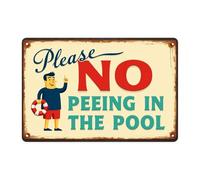 Panneau En Métal No Peeing In The Pool Vintage Funny Swimming Pool Rules Style Drôle Panneau Métallique Entreprise Plaque Metal Pour Club Salle Bain Homme Caves M