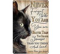 Panneau En Métal N'Oublie Jamais Qui Tu Es - Funny Cat'S Plaque Metal Cadeau D'Anniversaire Panneaux Pour Toilettes Salle Bain Décoration Murale M
