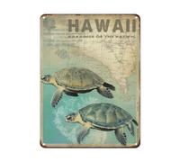 Panneau en métal « Paradise of the Pacific » - Décoration murale rétro - Décoration murale vintage pour chambre à coucher, cuisine, bar, bureau - 20,3 x 30,5 cm