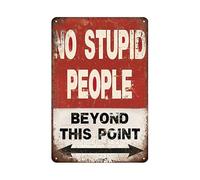 Panneau en Métal Pas De Gens Stupides Au-Delà De Ce Point Signes en Métal Personnalisé Panneaux pour Toilettes Homme Caves Salle Bain S
