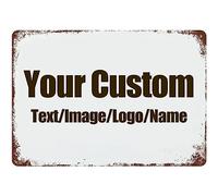 Panneau en métal personnalisé avec votre propre image/logo/texte - Style vintage pour mur extérieur - Panneaux routiers - Décoration d'intérieur, cadeau d'affaires, cour (horizontal, 40,6 x 30,5 cm)