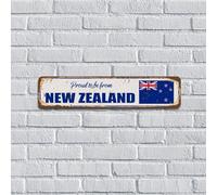 Panneau en métal personnalisé « Proud to Be from New Zealand » - Panneau en métal pour maison, entreprise, décoration d'intérieur, 10,2 x 45,7 cm