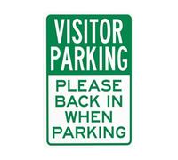 Panneau en métal « Please Back In When Parking » - Panneau d'avertissement pour décoration murale de rue - 20,3 x 30,5 cm