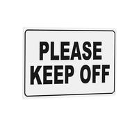 Panneau en métal « Please Keep Off » - Décoration murale - 20,3 x 30,5 cm - Protégez votre entreprise, chantier, entrepôt et magasin