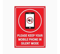 Panneau en métal « Please Keep Your Mobile Phone in Silent Mode » - 20,3 x 30,5 cm - Pour la série industrielle et commerciale
