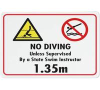 Panneau En Métal Plongée Interdite Sans La Supervision D'Un Moniteur De Natation D'État. Avertissement Plaque Metal Grotte D'Homme Signes En Métal Pour Toilettes Homme Caves Club M