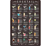 Panneau en métal pour connaissances en matière de cocktails, affiche de recettes de cocktails classiques vintage, maison, cuisine, bar, café, club, décoration murale, panneau en aluminium, cadeau, 30,
