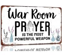 Panneau en métal « Prayer is the most powerful weapon » - Décoration murale vintage pour cuisine, café, bar - Convient pour chambre à coucher, restaurant, salle de bain, bar, café - 20,3 x 30,5 cm