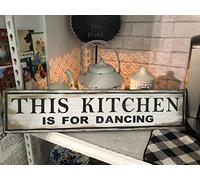 Panneau en métal rustique « This Kitchen is Made for Dancing ». Panneau amusant pour décoration d'intérieur, cuisine, salon, salle à manger, chambre à coucher, art, porte, magasin, bar, club, café,