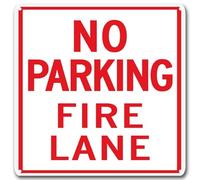 Panneau en métal « Slow Down » « No Parking Fire Lane » - Impression UV, résistant à la décoloration et aux intempéries - Pour extérieur et intérieur