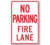 Panneau en métal « Slow Down » « No Parking Fire Lane » - Impression UV, résistant à la décoloration et aux intempéries - Pour extérieur et intérieur