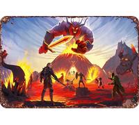 Panneau en métal Tribes of Midgard Game - Décoration murale pour salon, café - 30,5 x 20,3 cm