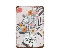 Panneau En Métal Un Ravissant Vase Rempli D'Une Multitude De Fleurs Panneau Métallique Entreprise Signes En Métal Pour Homme Caves Toilettes Club M