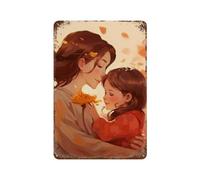 Panneau en Métal Une Mère Et Son Enfant dans Un Amour Panneaux Personnalisé Plaque Metal pour Salle Bain Décoration Murale Club S