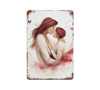 Panneau En Métal Une Mère Et Son Enfant Dans Un Baiser Amoureux Signes En Métal Entreprise Plaque Metal Pour Homme Caves Toilettes Décoration Murale M